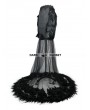 Eva Lady Fashion Black Gothic Feather Fishtail Skirt