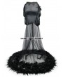 Eva Lady Fashion Black Gothic Feather Fishtail Skirt