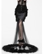 Eva Lady Fashion Black Gothic Feather Fishtail Skirt