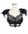 Eva Lady Black Gothic Feather Harness Bra