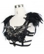 Eva Lady Black Gothic Feather Harness Bra