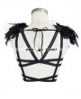 Eva Lady Black Gothic Feather Harness Bra