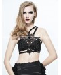 Eva Lady Black Gothic Lace Harness Bra with Deer Ornaments