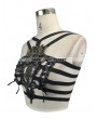 Eva Lady Black Gothic Lace Harness Bra with Deer Ornaments