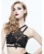 Eva Lady Black Gothic Lace Harness Bra with Deer Ornaments