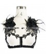 Eva Lady Black Gothic Flower Feather Harness Bra