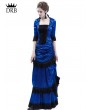 Rose Blooming blue Victorian Bustle Dress