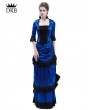 Rose Blooming blue Victorian Bustle Dress