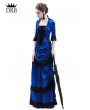 Rose Blooming blue Victorian Bustle Dress