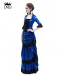 Rose Blooming blue Victorian Bustle Dress