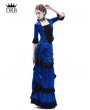 Rose Blooming blue Victorian Bustle Dress