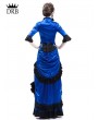 Rose Blooming blue Victorian Bustle Dress