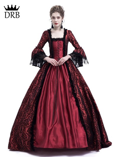 Rose Blooming Red Masked Ball Gothic Victorian Costume Dress