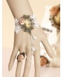 Handmade White Lace Victorian Lolita Bracelet Ring Jewelry