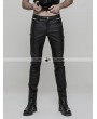 Punk Rave Black Gothic Punk Heavy Metal PU Trousers for Men