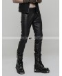 Punk Rave Black Gothic Punk Heavy Metal PU Trousers for Men