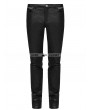 Punk Rave Black Gothic Punk Heavy Metal PU Trousers for Men