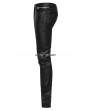 Punk Rave Black Gothic Punk Heavy Metal PU Trousers for Men