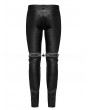 Punk Rave Black Gothic Punk Heavy Metal PU Trousers for Men