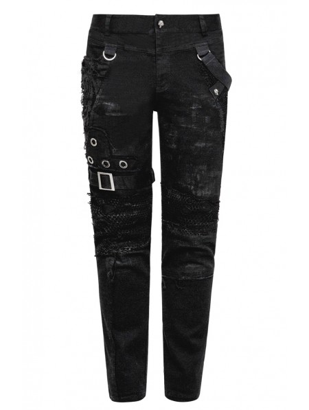 Punk Rave Black Gothic Punk Personality Vintage Trousers for Men ...