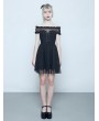 Punk Rave Black Gothic Off-the-Shoulder Sweet Short Dress