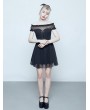 Punk Rave Black Gothic Off-the-Shoulder Sweet Short Dress