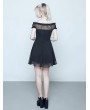 Punk Rave Black Gothic Off-the-Shoulder Sweet Short Dress