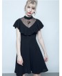 Punk Rave Black Summer Gothic Short Lotus Leaf Dress