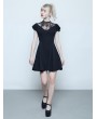 Punk Rave Black Summer Gothic Short Lotus Leaf Dress