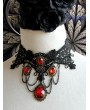 Handmade Black Lace Red Pendant Gothic Vampire Necklace