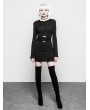 Punk Rave Black Gothic Witch Belt Short Hooded Dress