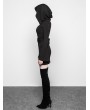 Punk Rave Black Gothic Witch Belt Short Hooded Dress