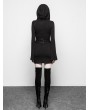 Punk Rave Black Gothic Witch Belt Short Hooded Dress