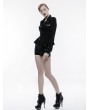 Punk Rave Black Gothic Military Uniform Long Sleeve Shirt for Women