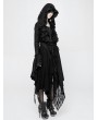 Punk Rave Black Gothic Punk Knitted Decadent Asymmetric Dress