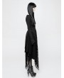 Punk Rave Black Gothic Punk Knitted Decadent Asymmetric Dress