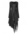 Punk Rave Black Gothic Punk Knitted Decadent Asymmetric Dress