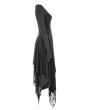 Punk Rave Black Gothic Punk Knitted Decadent Asymmetric Dress