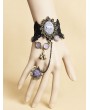 Handmade Black and Purple Gothic Victorian Bracelet Ring Jewelry