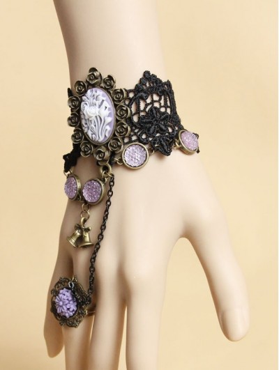 Elviras Skull Tipped Skinny Cuff Gothic Bracelet  Sweet Romance Jewelry