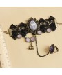Handmade Black and Purple Gothic Victorian Bracelet Ring Jewelry