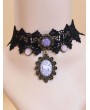 Handmade Black and Purple Gothic Victorian Necklace