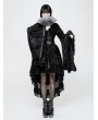 Punk Rave Black Gothic Lolita Flocking Printing Kimono Dress