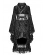 Punk Rave Black Gothic Lolita Flocking Printing Kimono Dress