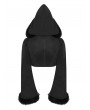 Punk Rave Black Gothic Lolita Short Hooded Coat for Women