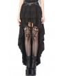 Dark in Love Black Gothic Punk Rivet Belt High-Low Skirt