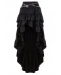 Dark in Love Black Gothic Punk Rivet Belt High-Low Skirt