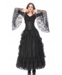 Dark in Love Black Gothic Eleglant Lace Long Skirt