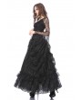 Dark in Love Black Gothic Eleglant Lace Long Skirt