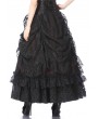 Dark in Love Black and Red Gothic Eleglant Lace Long Skirt